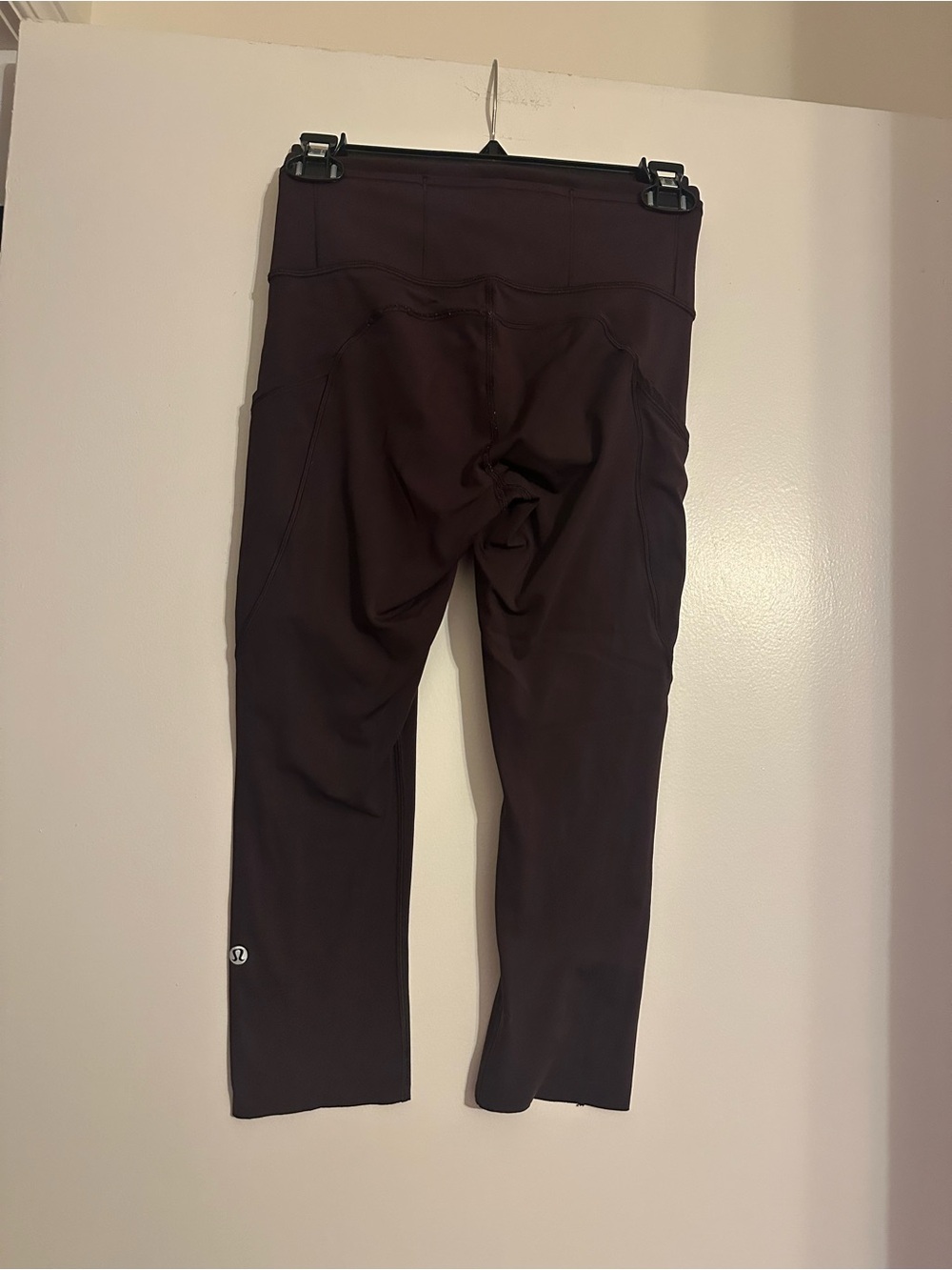 Lululemon Side Pocket Leggings Crop Red Burgundy Cropped